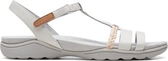 Clarks Womens Amanda Tealite Sports Sandal, White Leather, 5.5 UK