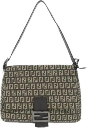 Fendi Pre-owned Shoulder Bags, female, Brown, Size: ONE SIZE Pre-owned Canvas Vintage Shoulder Bag