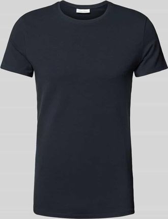 Casual Friday Casual Friday T-Shirt mit geripptem Rundhalsausschnitt in Marine, Größe XXL