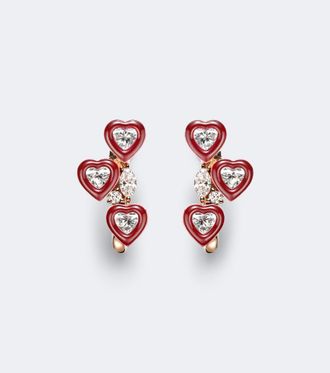 Kamyen Jewellery Pendientes Candy Crush de oro rosa de 18 ct y esmalte con diamantes