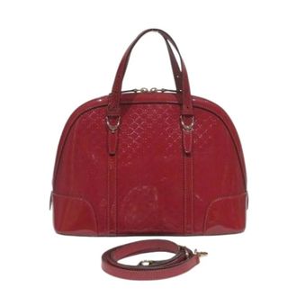 Gucci Pre-owned Handbags, female, Red, Size: ONE SIZE Pre-owned Vintage Patent Leather Shoulder Bag