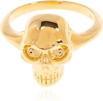 Alexander McQueen Messing ring - Dames - Ringen - Geel - 52 MM - Leer - Accessoires