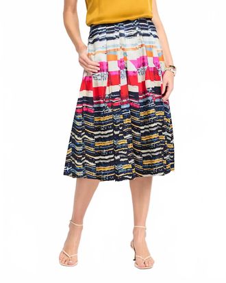 Nic+Zoe Rising Sun Skirt In Red Multi