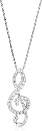 Vir Jewels 1/10 cttw Lab Grown Diamond Musical Pendant Necklace in Sterling Silver with Chain For Women