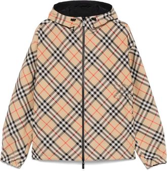 Burberry Check Motif Zipped Jacket Clothing