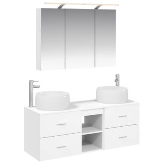 vidaXL Juego De Muebles De Ba&ntilde;o 4 Pcs Blanco Vidaxl