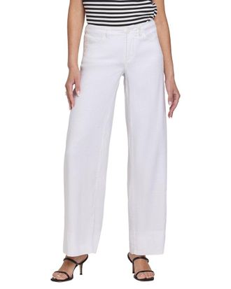 NYDJ Nydj Linen-Blend Optic White Wide Leg Jean