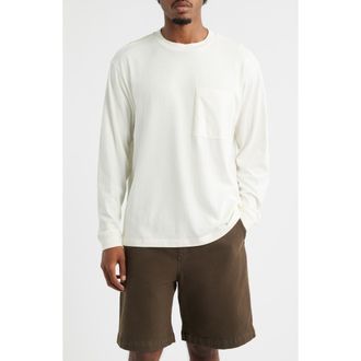BP. Oversize Long Sleeve Pocket T-Shirt in Ivory Egret at Nordstrom Rack, Size X-Large