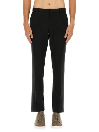 Ermenegildo Zegna Black Flat Front Pants