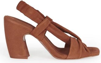Cortana Costa- sandaal in terracotta su&egrave;de - Dames - Sandalen met hakken - Bruin - 37 EU - Su&egrave;de - Schoenen