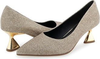 Aerosoles Jerry High Womens Heels Soft Gold Fabric : 7.5 B - Medium, Rubber/Synthetic