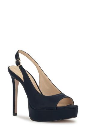 Jessica Simpson Sibilla Slingback Platform Sandal in Dark Night at Nordstrom, Size 9.5