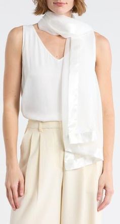 Nordstrom Rack Oversize Chiffon Border Scarf in White at Nordstrom Rack