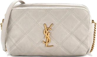 Saint Laurent Becky Double Zip Quilted Leather Mini crossbody bag - Beige