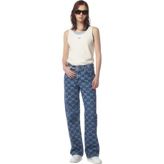 MCM Lauretos Monogram Denim Jeans in Indigo at Nordstrom, Size 50 Eu