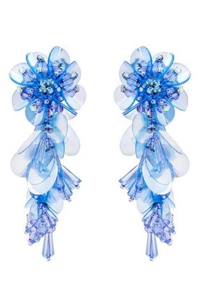 Oscar De La Renta Bouquet Tassel Drop Earrings in Sky at Nordstrom