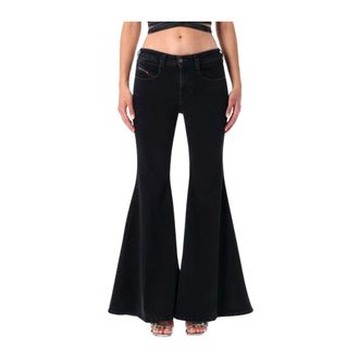 Diesel Flared Jeans, female, Black, Size: W26 Flare Jeans