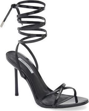 Steve Madden Neri Wrap Heeled Sandal in Black Patent at Nordstrom Rack, Size 9.5