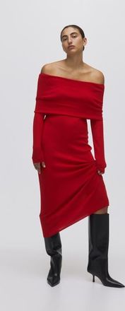 H&M Off-the-shoulder Dress in Red at Nordstrom, Size Xx-Small