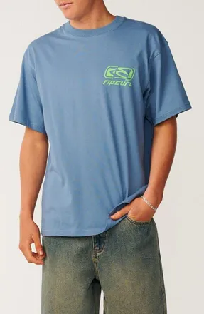 Rip Curl Archive Ripped Graphic Cotton T-Shirt in Bluefin at Nordstrom, Size Xx-Large