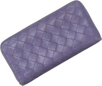 Bottega Veneta Pre-owned Long wallet (bi-fold) - Dames - Vintage Accessoires - Paars - ONE Size - Leer - Vintage