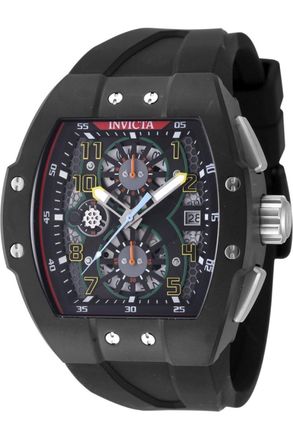 Invicta Racing 48027 Heren Horloge - Quartz Uurwerk - Roestvrij Staal met zwarte Wijzerplaat - 47mm