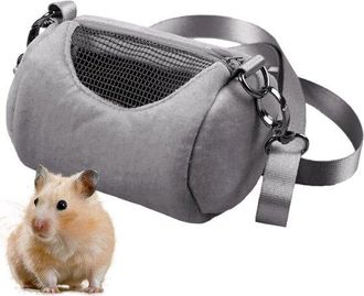 OEM Bolsa Transportadora Para H&aacute;mster - Animales Peque&ntilde;os - Para Viajar Con Una Mascota - Ventana De Malla Transpirable - 12 Cm De Largo - Gris