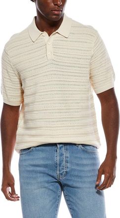 Slate & Stone Mixed Weave Stripe Polo Sweater