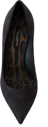 Dolce & Gabbana Gray Suede Leather Stiletto Shoes Womens Heels