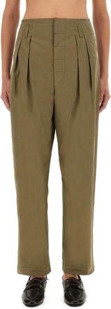 Moschino Straight Broeken - Dames - Broeken - Groen - XS - Katoen - Broeken
