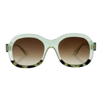 Thierry Lasry Accessoires, Dames, Groen, ONE Size, Retro-futuristische ronde zonnebril