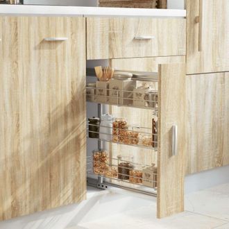 vidaXL Cestino da Cucina in Rete a 3 Livelli Argento 47x15,5x55,5 cm - Vidaxl