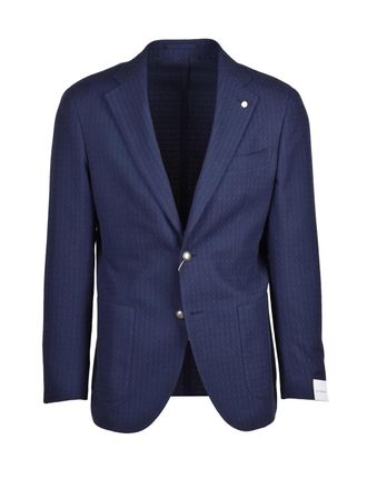 Lubiam Cotton Embroidered Jacket - Blue