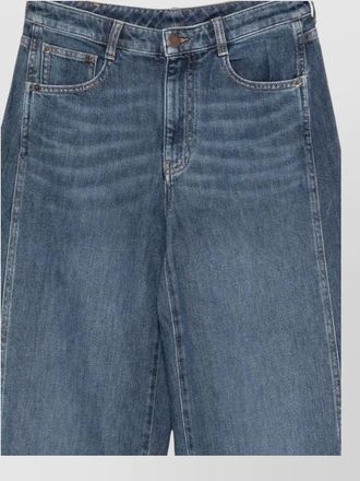 Emporio Armani denim paneled wide-leg jeans