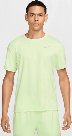 Nike Mens Nike Miler Dri Fit T-Shirt Bright Lime - Green - Size: 38