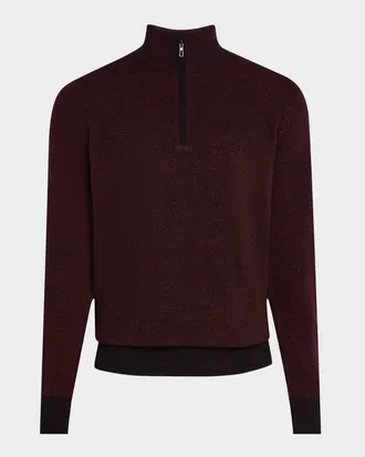 Loro Piana Men & apos;s Roadster 1/4-Zip Cashmere Sweater