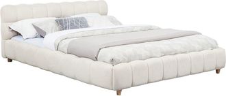 Best Master Furniture Ctoria Queen Burlap Bed, Cream