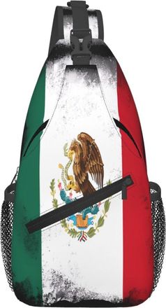 Generic Mexico Mexican Eagle Flag Chest Bag With Zipper Sling Bag Anti Theft Fanny Pack For Casual Outdoors Camping