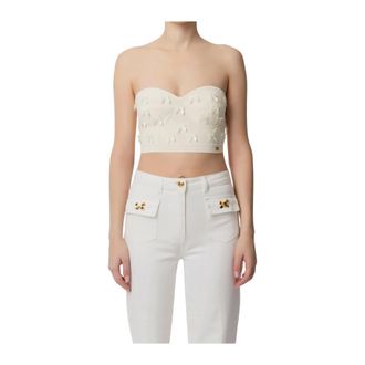 Elisabetta Franchi Dames, Tops, Wit, Maat: M