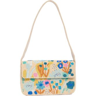 Collection XIIX Beaded Abstract Floral Shoulder Bag in Beige Multi at Nordstrom Rack