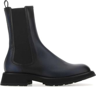 Alexander McQueen Alexander Mcqueen Two Tone Leather Ankle Boots