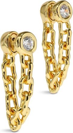 Alexis Bittar Asterales Link Cubic Zirconia Drop Earrings in Gold Stones at Nordstrom