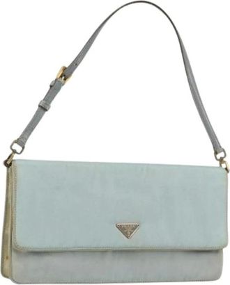 Prada Pre-owned Shoulder Bags, female, Blue, Size: ONE SIZE Pre-owned Vintage Nylon Shoulder Bag