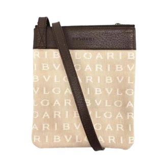 Bulgari Pre-owned Cross Body Bags, female, Beige, Size: ONE SIZE Pre-owned Vintage Pochette Shoulder Bag