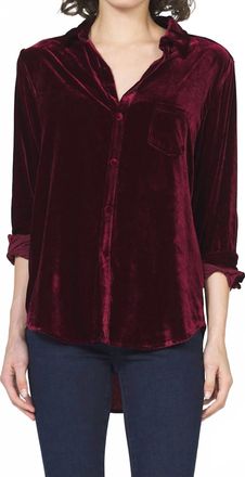 Dear John Denim Galina Velvet Shirt In Beaujolais