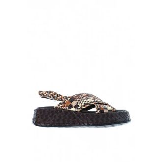 Pons Quintana Flat Sandals, female, Multicolor, Size: 5 US Sandalo in pelle intrecciata