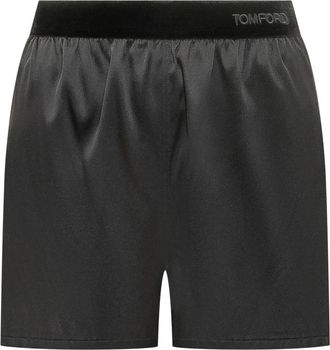 Tom Ford Stretch Silk Satin PJ Shorts - Dames - Bermuda - Zwart - M - Satijn - Korte Broeken