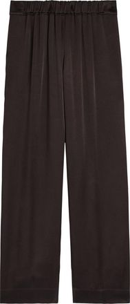 Liberowe Relaxed Wide-leg Satin Trousers - Brown - S (UK8-10 / S)