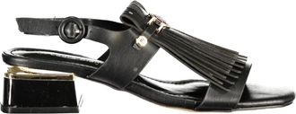 Laura Biagiotti Schoenen, Dames, Zwart, 38 EU, Sandaal met Verstelbare Enkelband