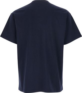 Givenchy Mens T-Shirt Crew Neck Blue Cotton T-Shirts And Polos